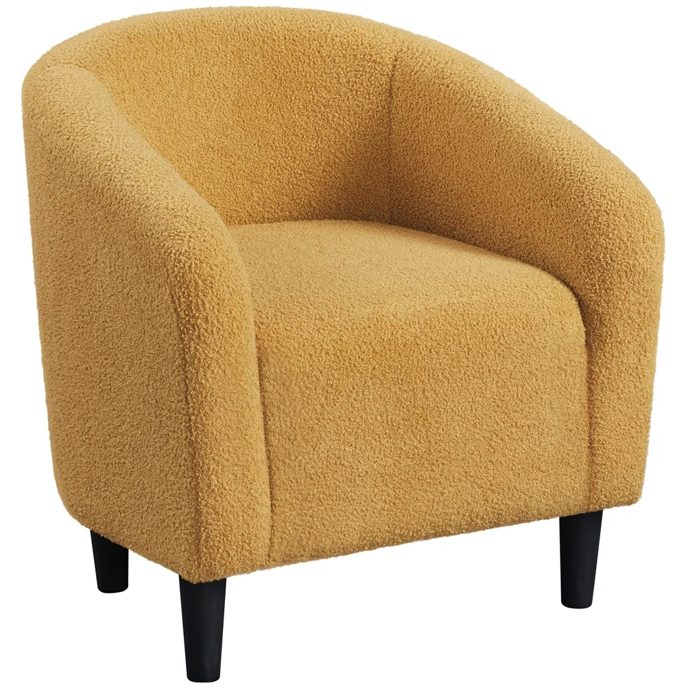 Mustard Yellow Upholstered Barrel Accent Chair T71849