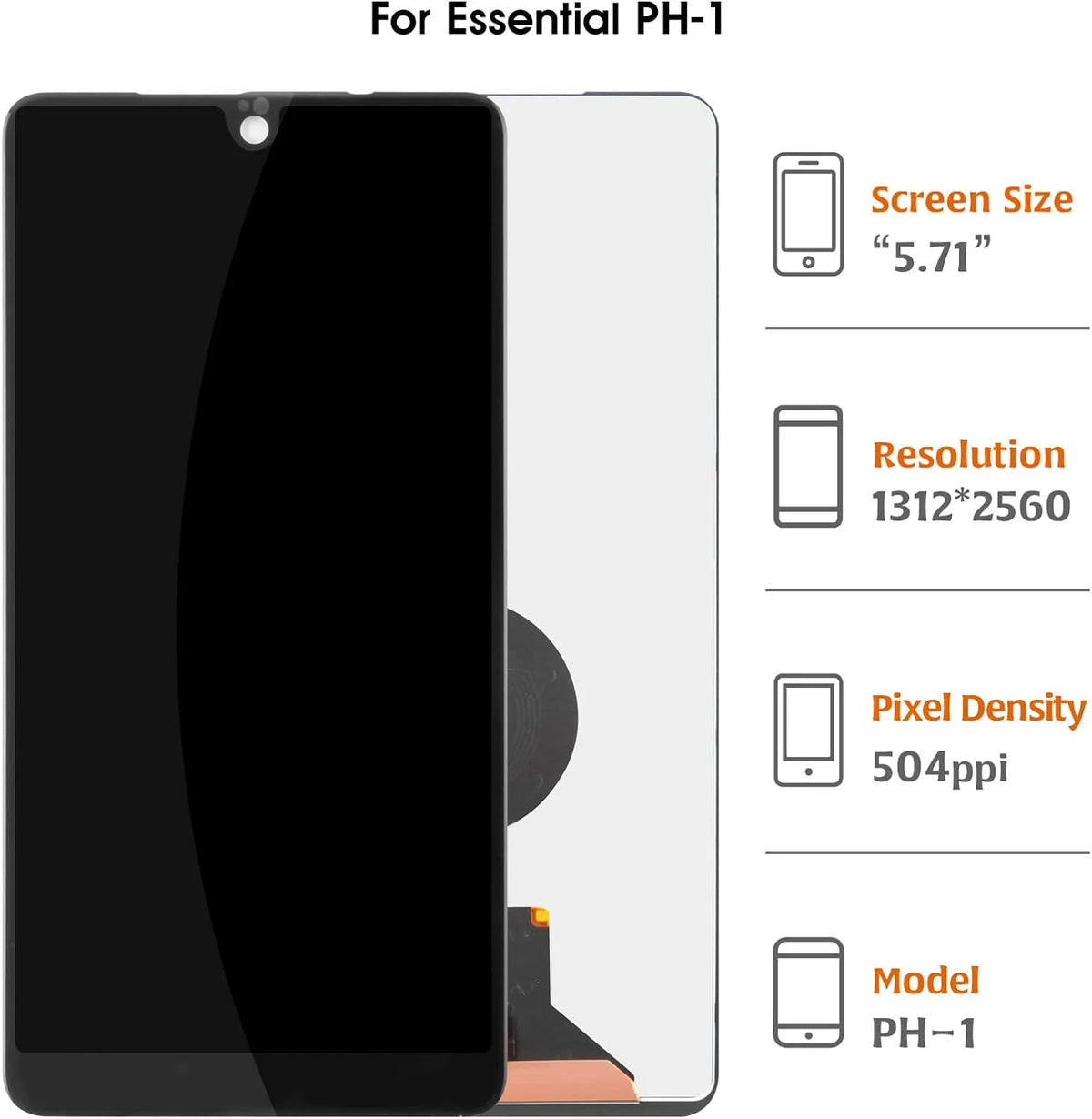 Black 5.7 Inch LCD Display Screen Replacement with Tools Y74949