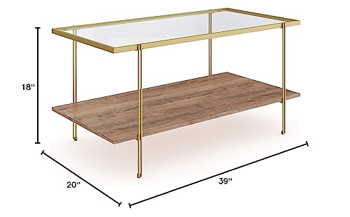 2-Tier Oval Coffee Table with Storage Shelf Y30282