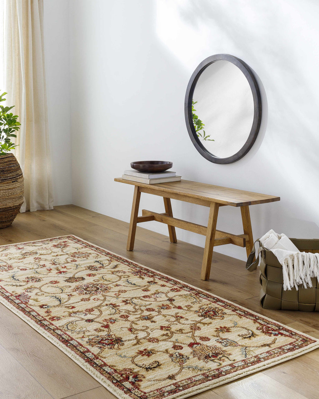 Black Beige Orange Area Rug Y862