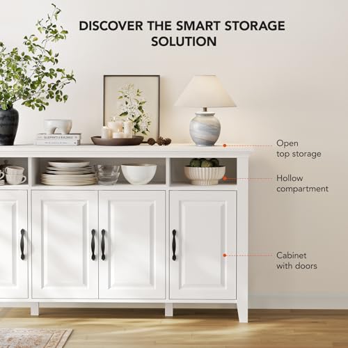 Oak and White Buffet Cabinet with Storage N883
