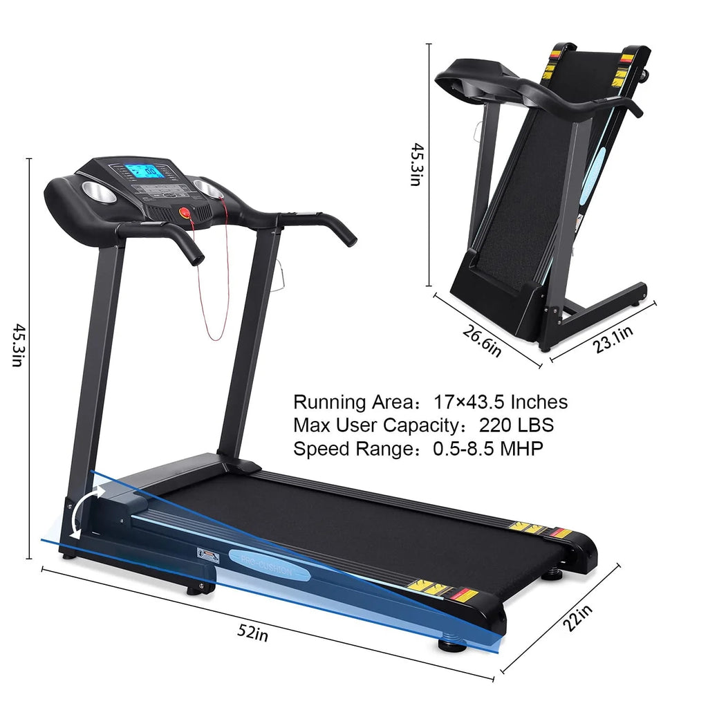 2.5 HP Folding Treadmill with 12% Auto Incline W8333