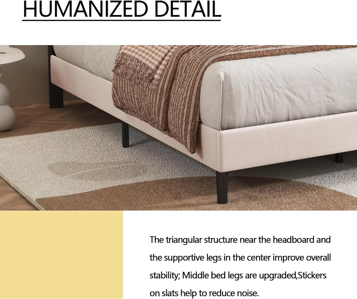 Pink Velvet Upholstered Platform Bed Frame Twin Size D763