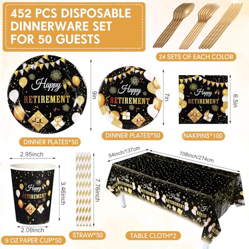 452 Pcs Fall Thanksgiving Tableware Set for 50 Guests Z2798