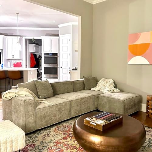 Grey L-Shape Sectional Sofa Set with Ottoman and Chaise L592
