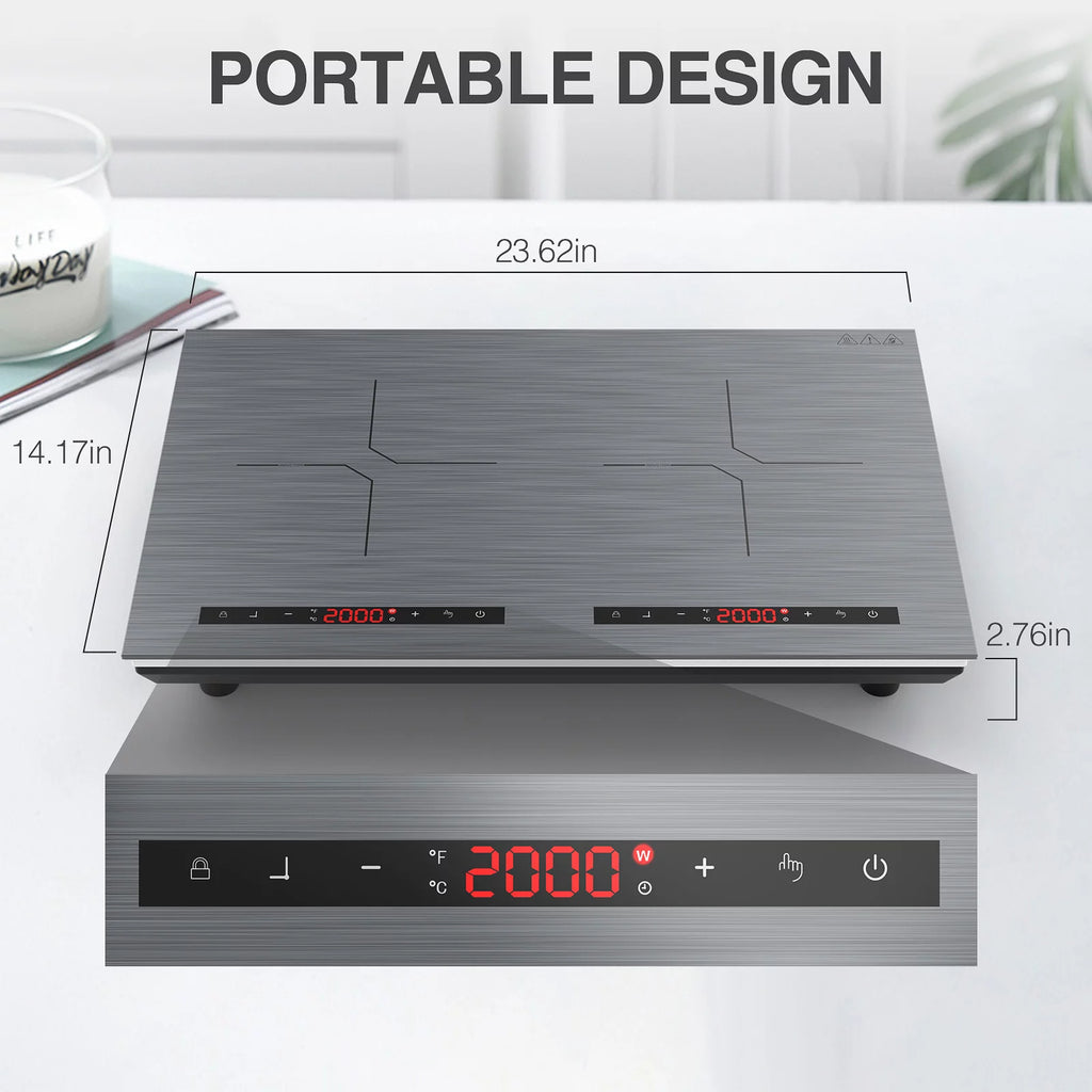 24 Inch 2 Burner 4000W Induction Cooktop E642