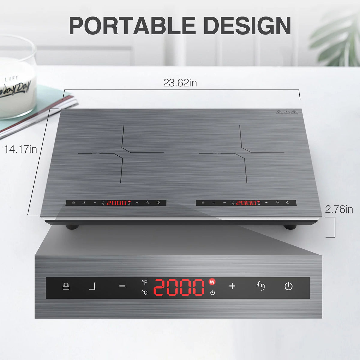 24 Inch 2 Burner 4000W Induction Cooktop E642