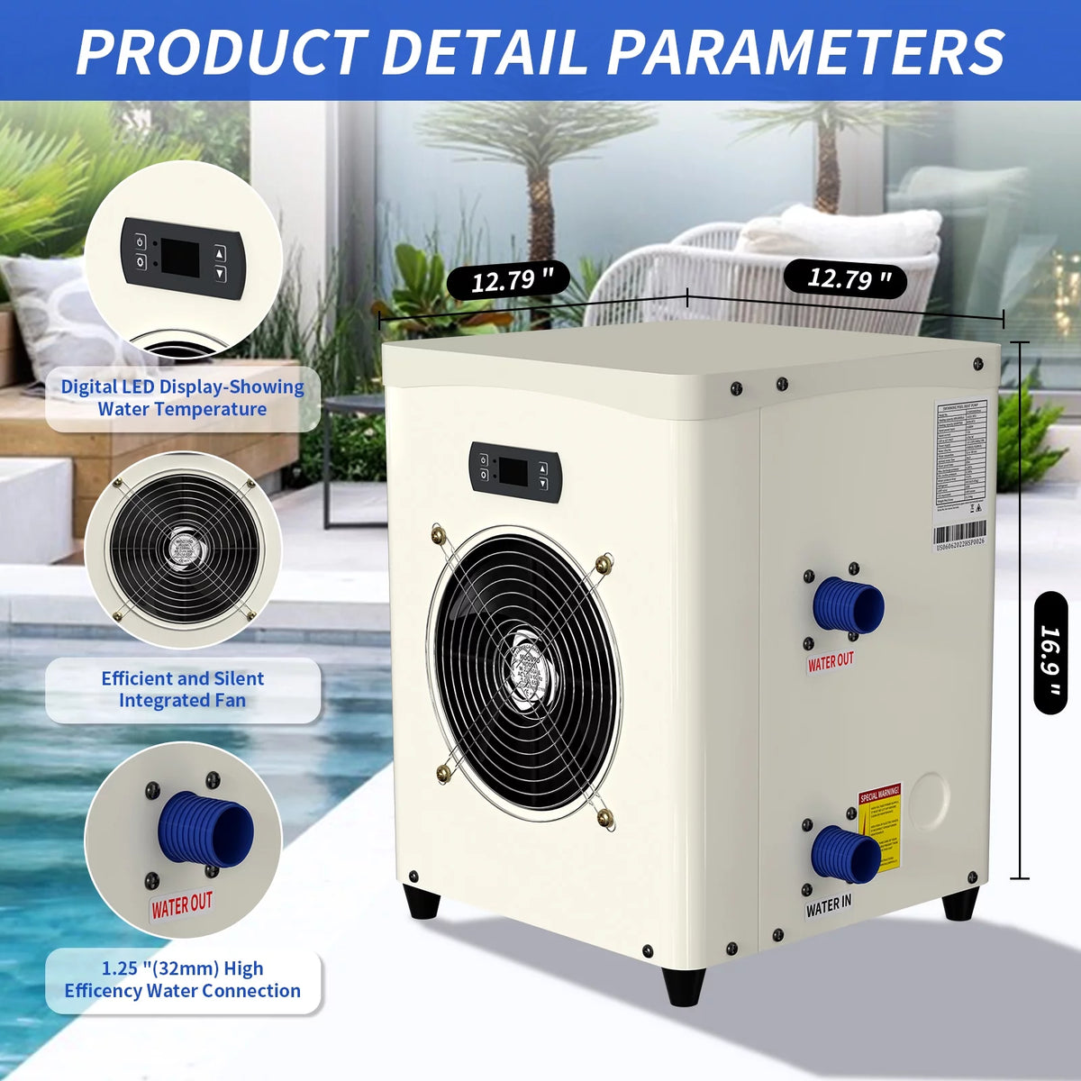 14331 BTU Mini Swimming Pool Heat Pump L732212