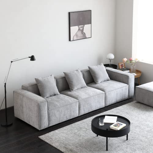 Grey L-Shape Sectional Sofa Set with Ottoman and Chaise L592