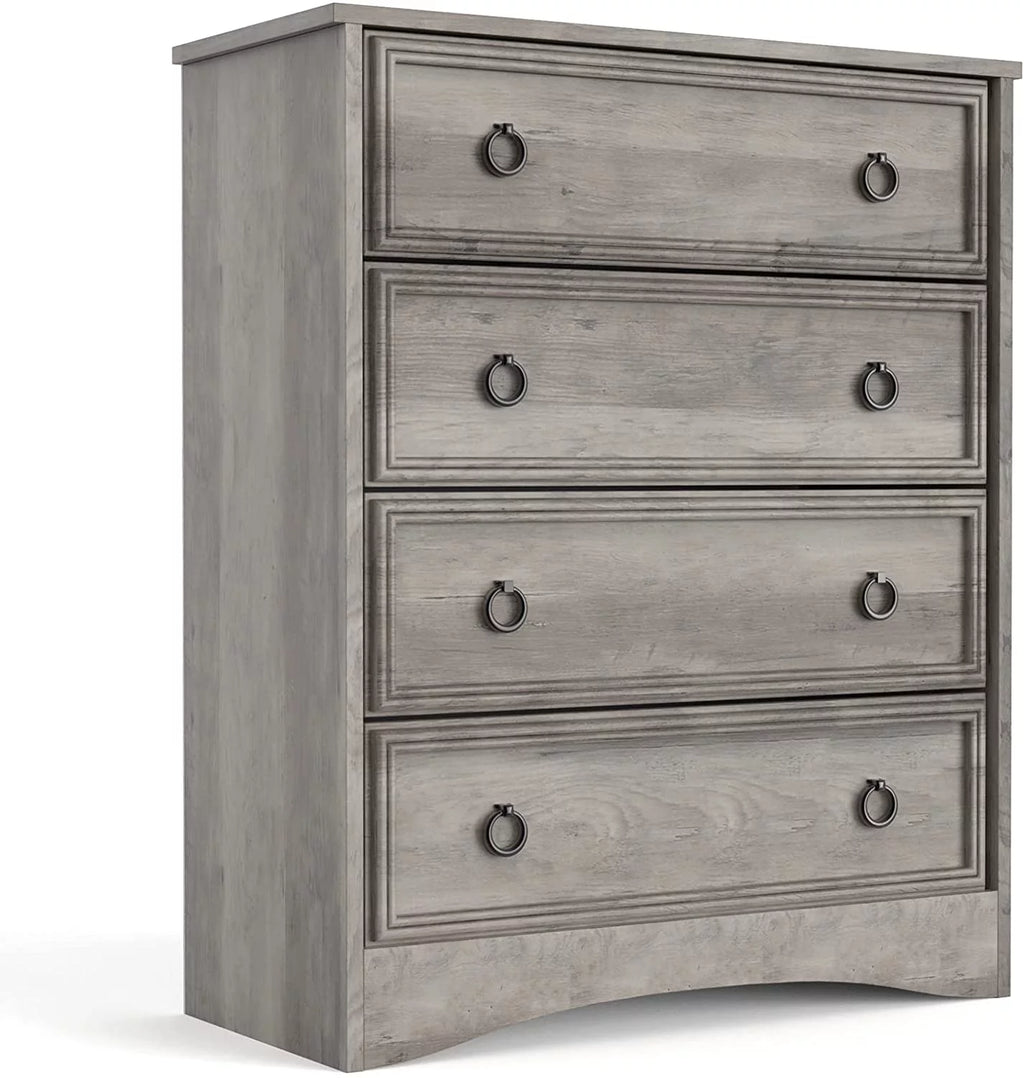 4 Drawer Gray Wood Dresser V9871
