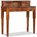 Solid Sheesham Wood Writing Desk with 5 Drawers K8415