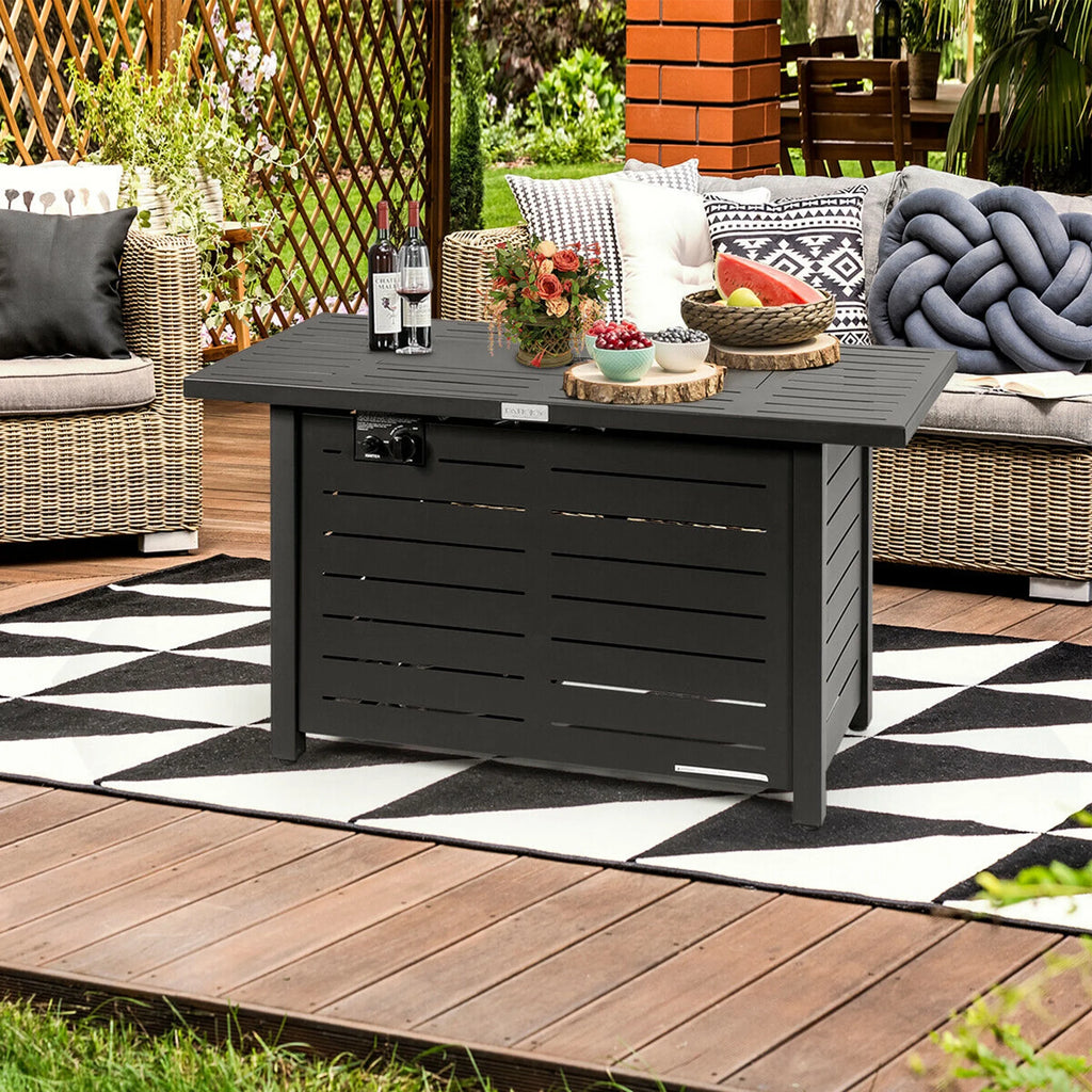 42'' Rectangular Propane Gas Fire Pit Table with Cover F665