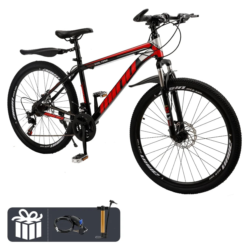Full Suspension 21 Speed 26 inch Dual Disc Brake Mountain Bike B24656