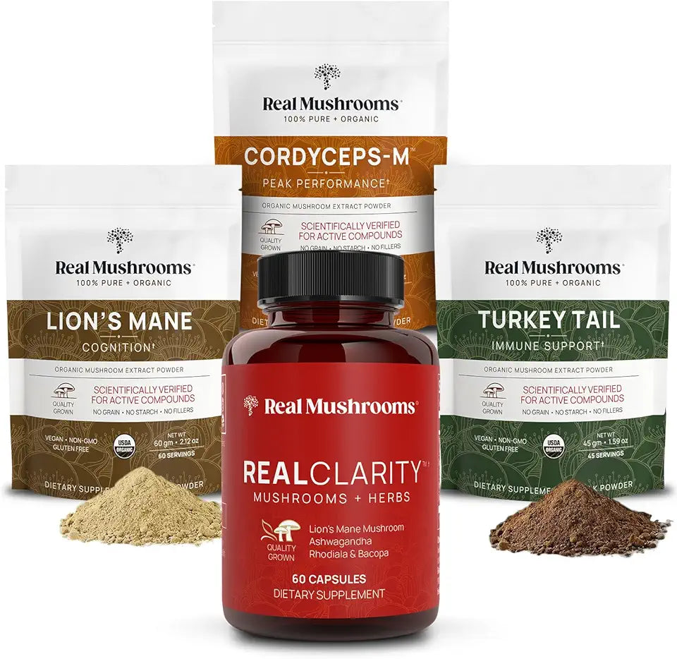 60ct Turkey Tail Lions Mane Cordyceps Mushroom Supplement L38401