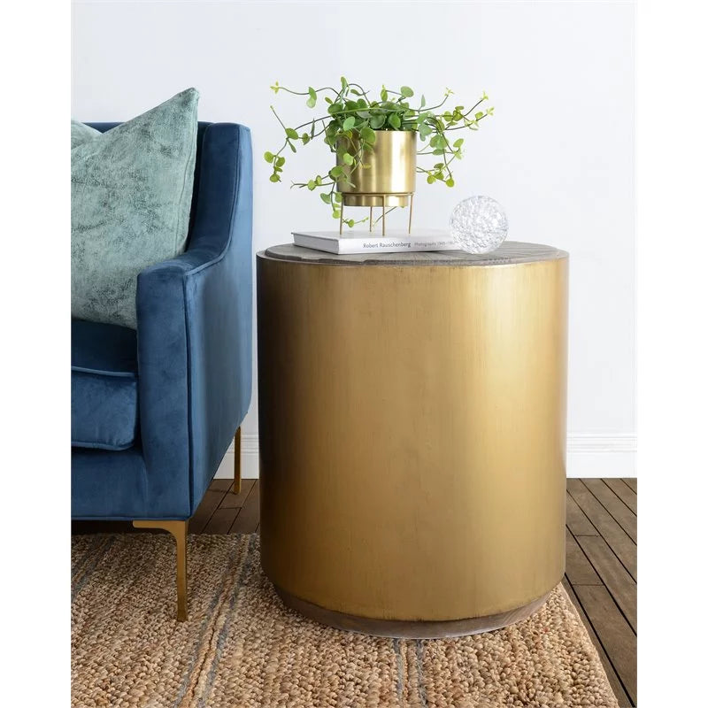 Wood and Metal End Table Set of 2 G6871