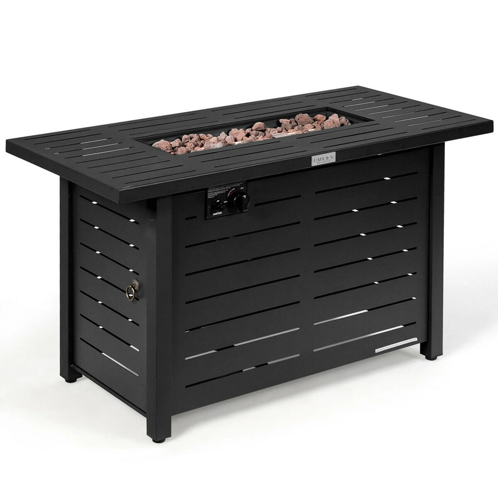 42'' Rectangular Propane Gas Fire Pit Table with Cover F665