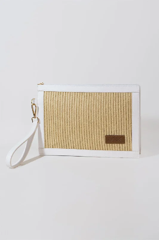 DUBAI RAFIA CLUTCH - WHITE