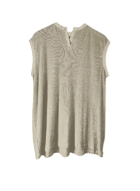 Hemp Rib Tank in Sand Khaki