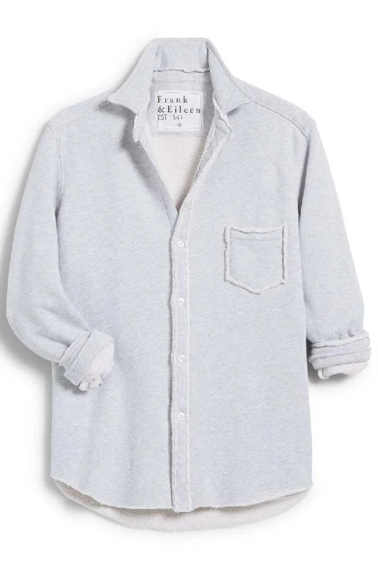 EILEEN Triple Fleece Button Down in Gray Melange