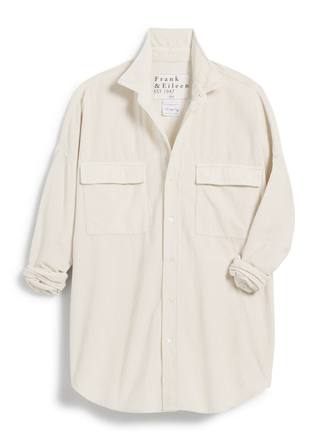 MCLOGHLIN Corduroy Utility Shirt in Vintage White