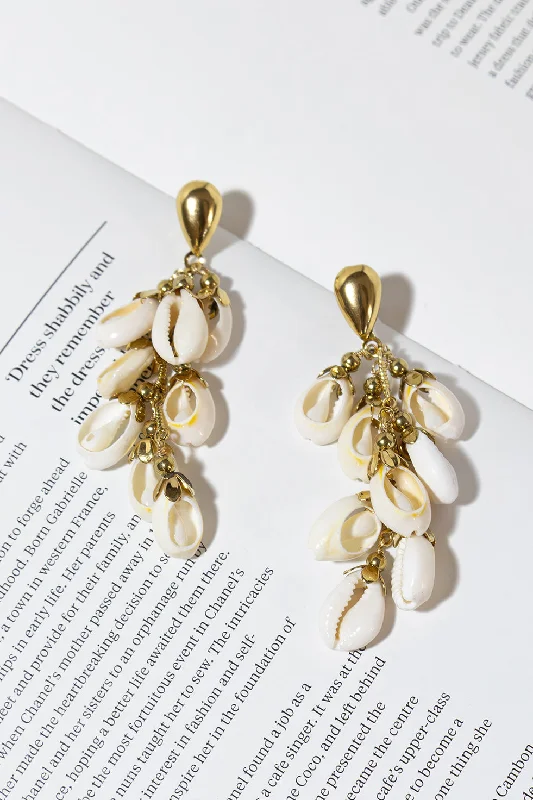 GOLD PLATED NATURAL SHELLS EARRINGS