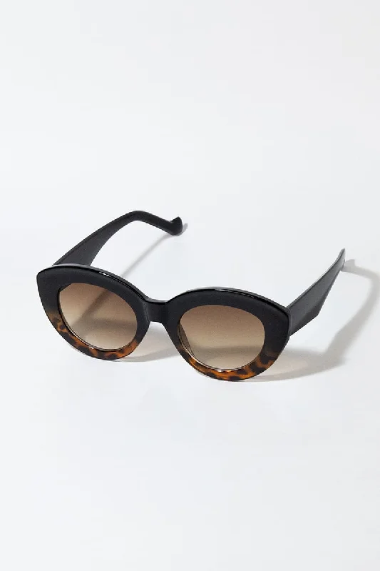 GISELE SUNGLASSES - BLACK LEOPARD