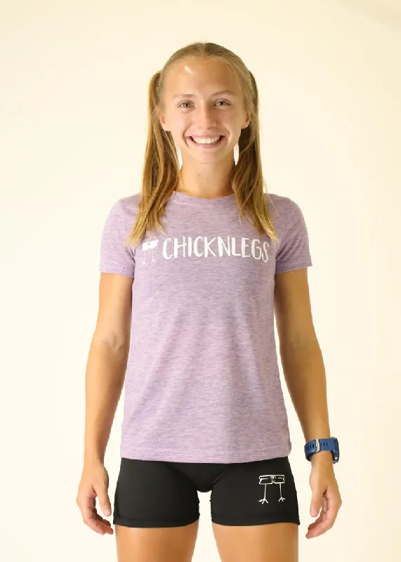 Women's Heather Purple Logo Tee