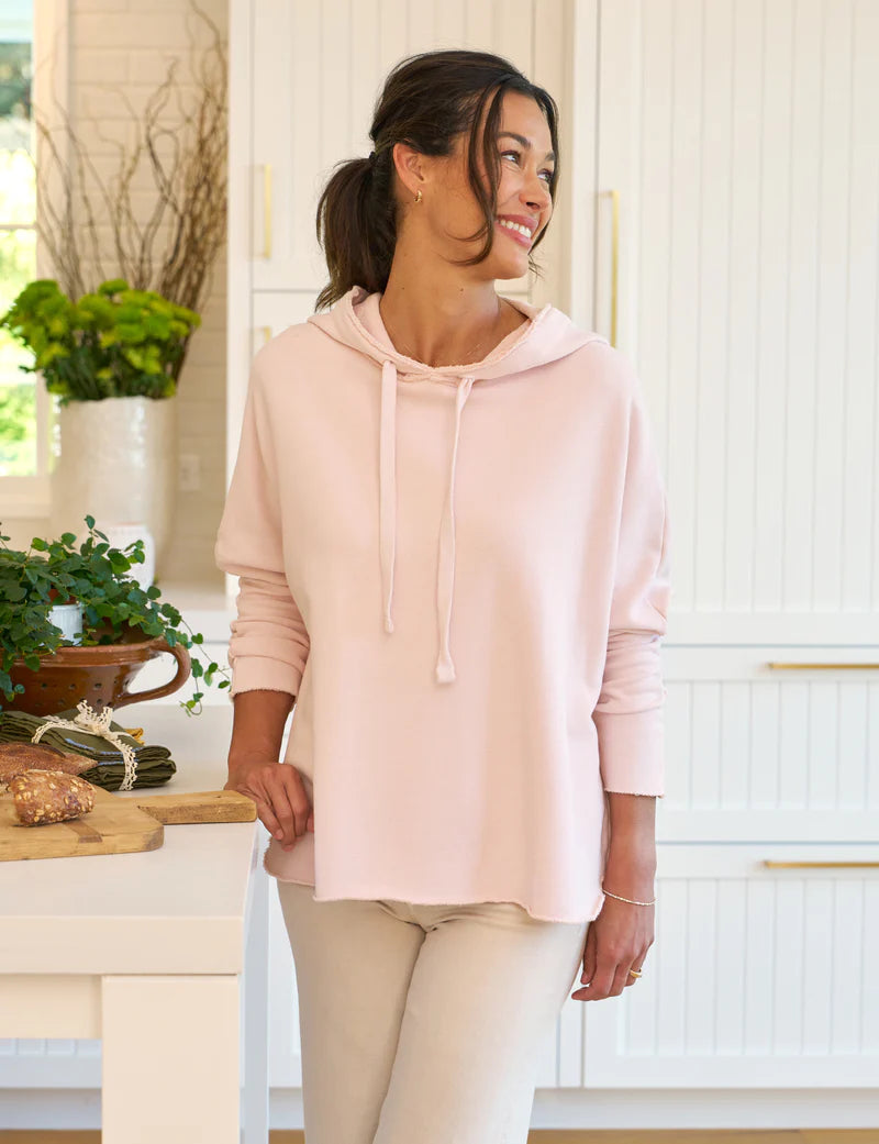 KANE Triple Fleece Capelet Hoodie in Vintage Rose