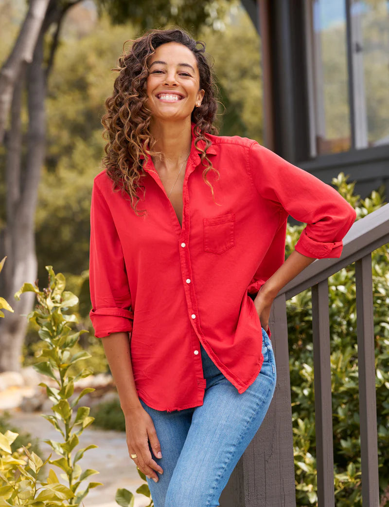 EILEEN Famous Denim Shirt in Crimson