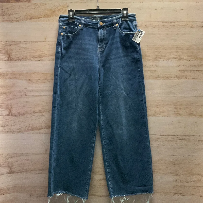 Jeans Cropped By Liverpool In Blue Denim, Size: 8