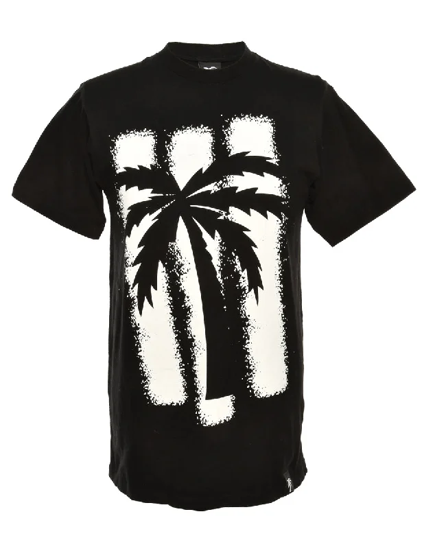 Black Printed T-shirt - M