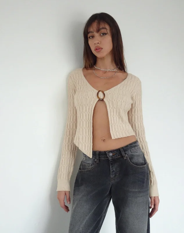 Mohara Long Sleeve Butterfly Top in Neutral Knit