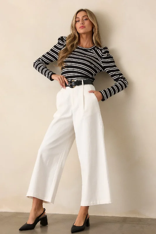 Call It Fate Ivory Wide Leg Cropped Jeans