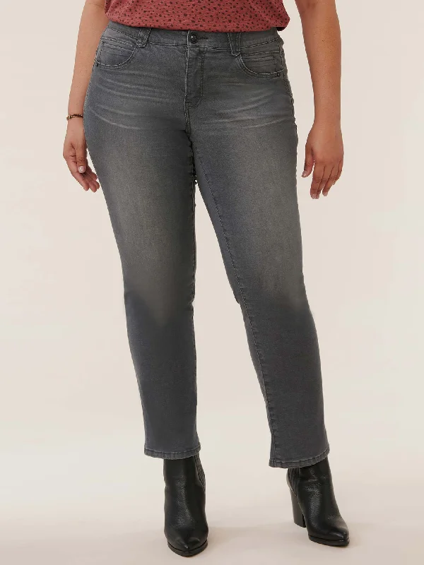 "Ab"solution® Grey Booty Lift Plus Straight Leg Jeans