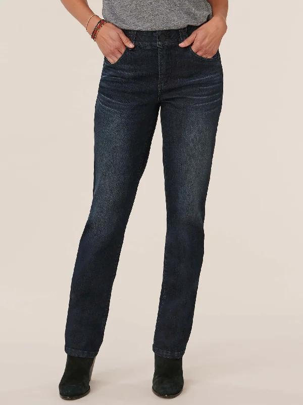 "Ab"solution® Dark Indigo Artisanal Straight Leg Jeans