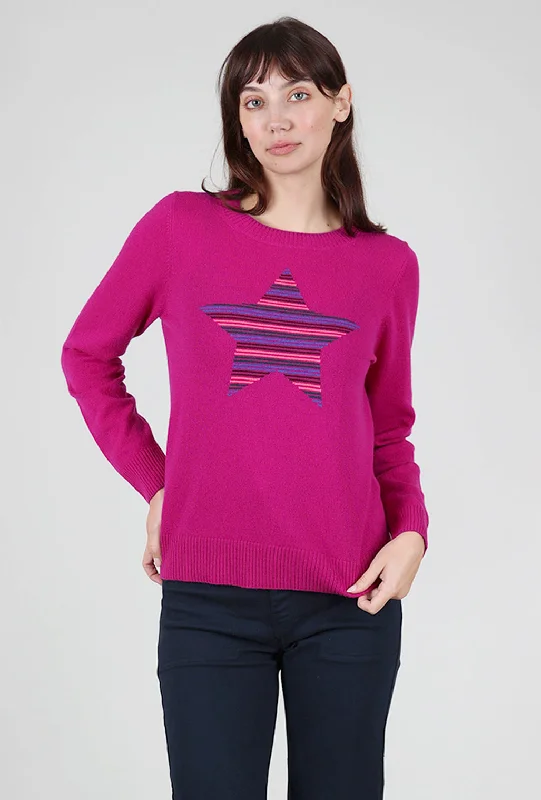 Cashmere Leilani Star Sweater, Grape