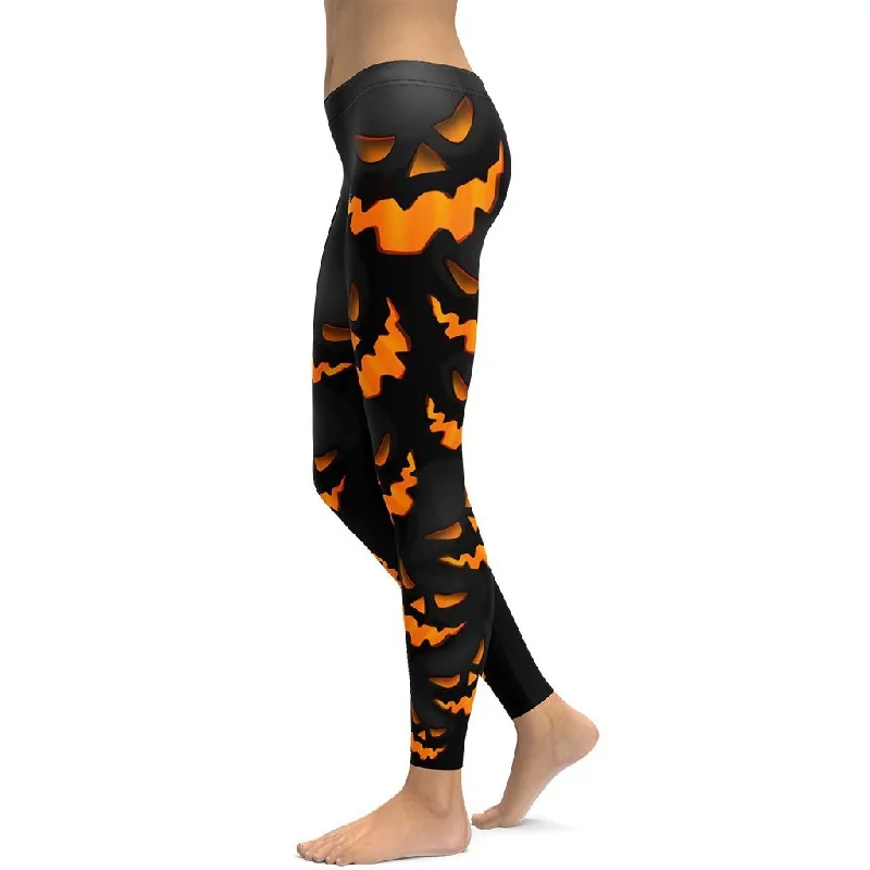 Spooky Pumpkin Halloween Leggings