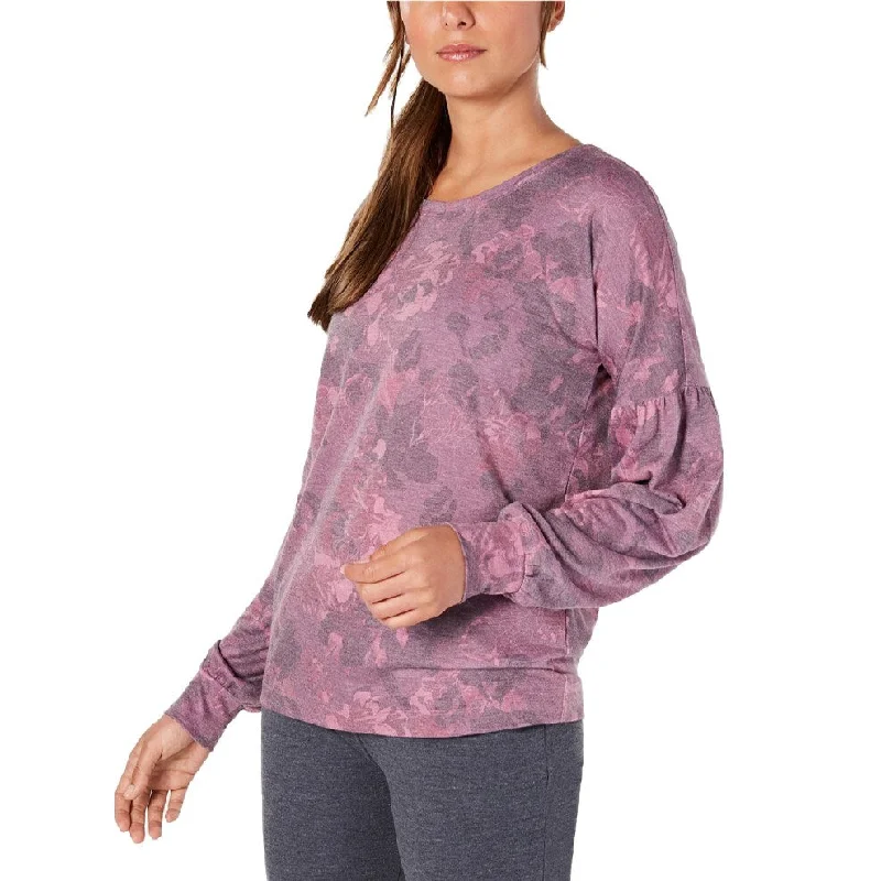 Ideology Women's Floral-Print Sweatshirt Red Passion Size Extra Small - X-Small