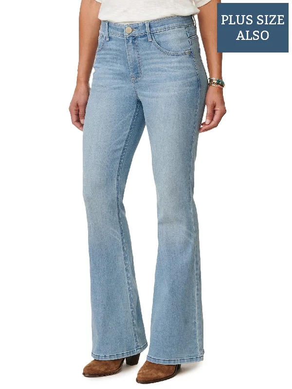 "Ab"solution High Rise Repreve Plus Size Out There Flare Jeans