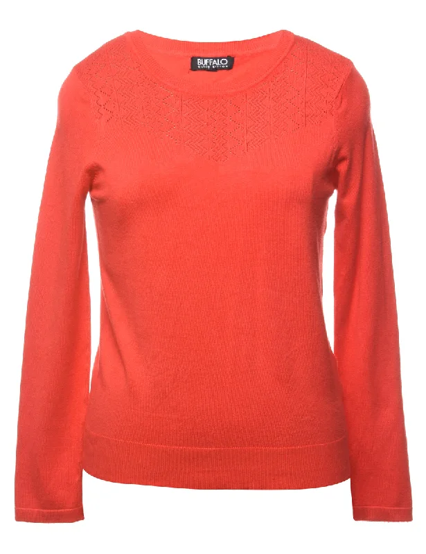 Fine Knit Red Jumper - M