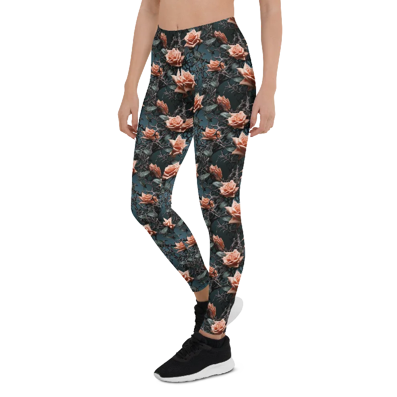 Colorful Roses and Thorns Leggings