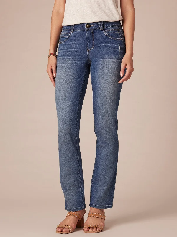 Stretch Denim "Ab"solution® Straight Leg Petite Jeans