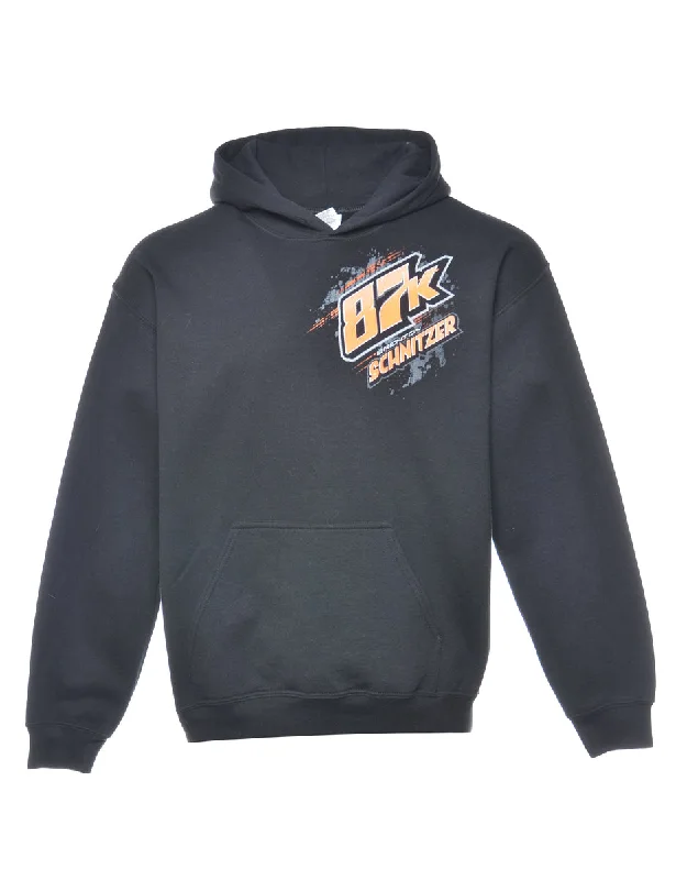 Black Schnitzer Printed Hoodie - M