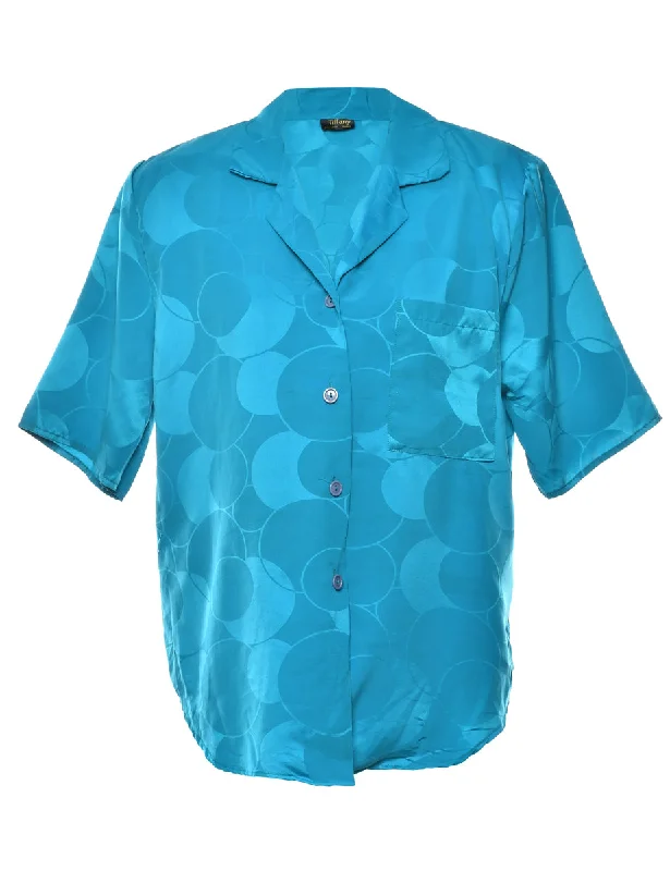 Turquoise Patterned Blouse - L