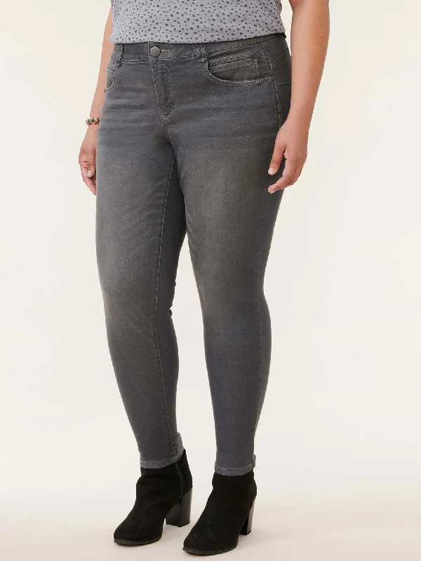 "Ab"solution® Grey Denim Booty Lift Plus Jeggings