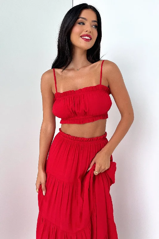 Selina Crop - Red