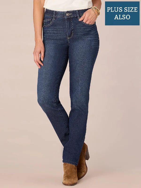 "Ab"solution® High Rise Straight Leg Plus Size Indigo Jeans