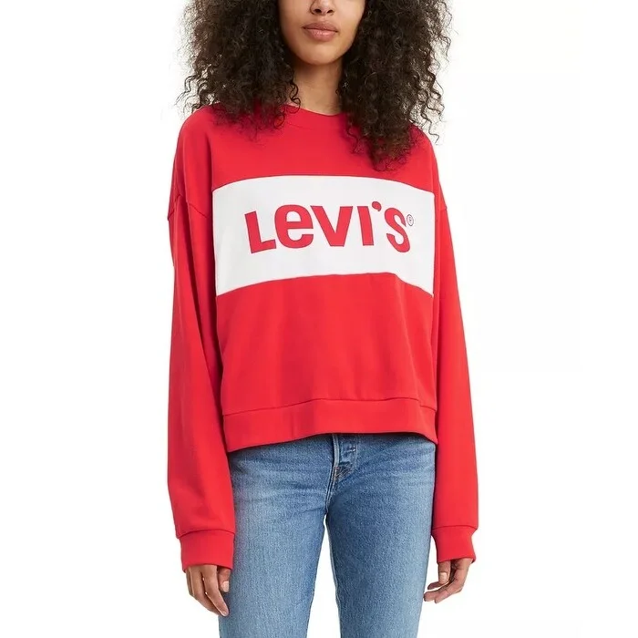 Levi's Women's Madison Crewneck Sweatshirt Red Size Large