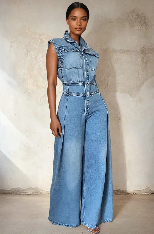 Vintage Loose Denim Jumpsuit