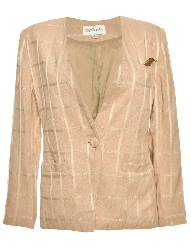 Checked Beige Jacket - XL